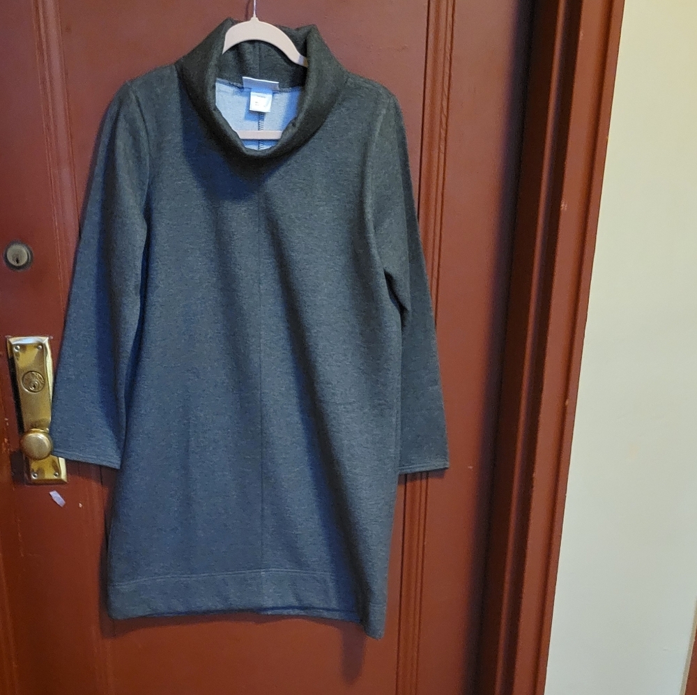 NorthStyle Charcoal Long Sleeve Cowl Neck Gray Dress SZ Medium